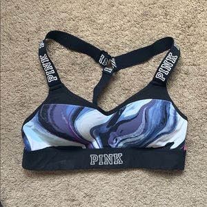 Pink padded sports bra
